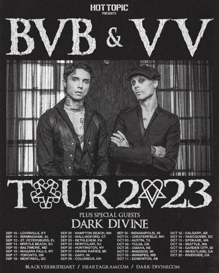 BLACK VEIL BRIDES & VILLE VALO Co-Headline Fall Tour Of U.S. & Canada
