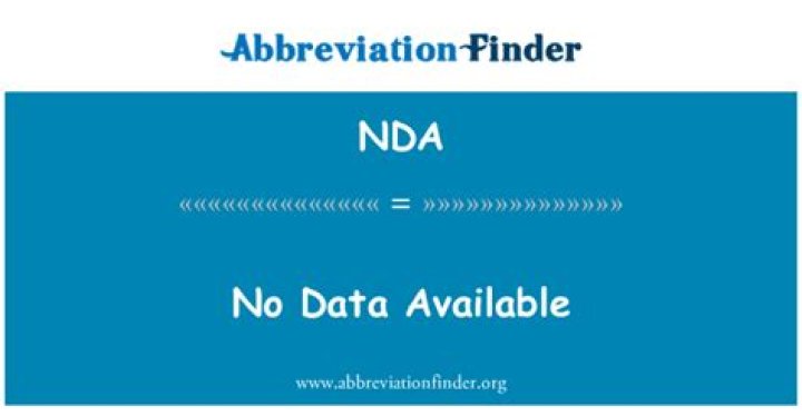NDA = No Data Available