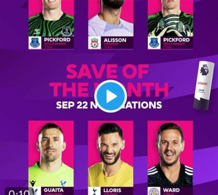 Premier League Announces SAVE Of The Month Award Nominees! (Watch And See Full List)