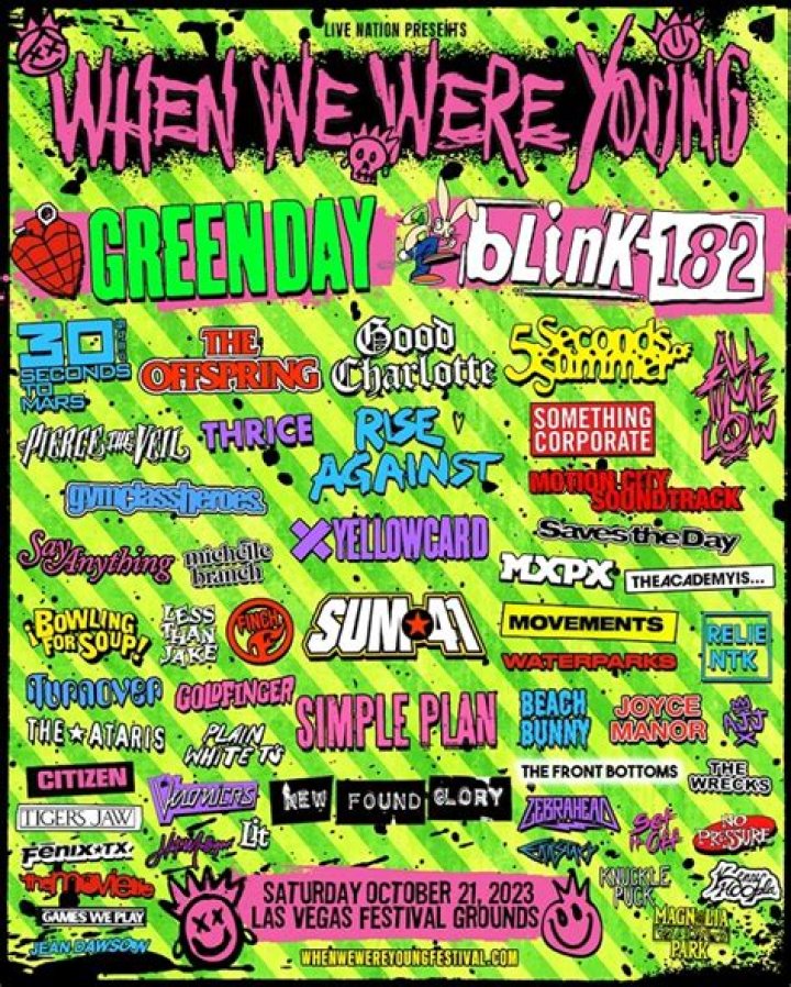 When We Were Young Festival Announces 2023 Lineup Featuring blink-182, Green Day, 30 Seconds To Mars, The Offspring, Good Charlotte, 5 Seconds Of Summer, All Time Low And Many More